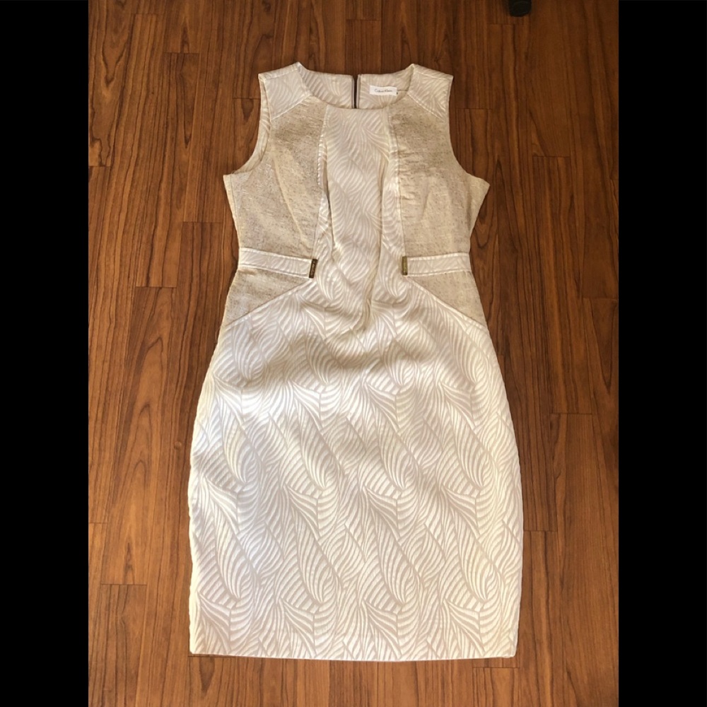 Calvin Klein Tan and Gold Dress